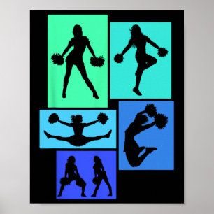 Cheerleader-Cheer-Posen für Frauen Mädchen Kinder Poster