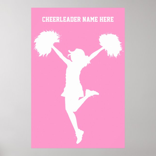 Cheerleader Cheering mit benutzerdefinierbarem Hin Poster (Vorne)