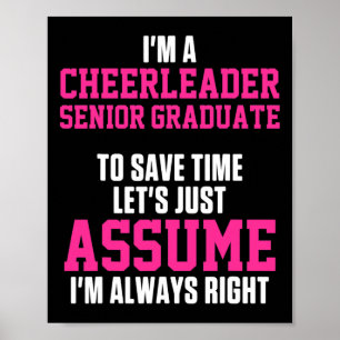 Cheerleader Cheerleading Jubelnd Rechts Senior Gra Poster