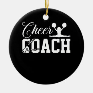 Cheerleader Cheerlealeder mit Megaphone Keramik Ornament