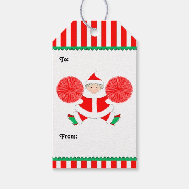 Cheerleader Christmas Gift Tags Geschenkanhänger (Vorderseite)