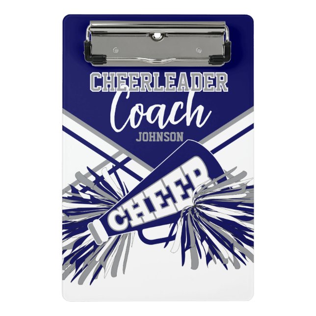 Cheerleader Coach - Navy Blue, Gary & White Mini Klemmbrett (Vorderseite)