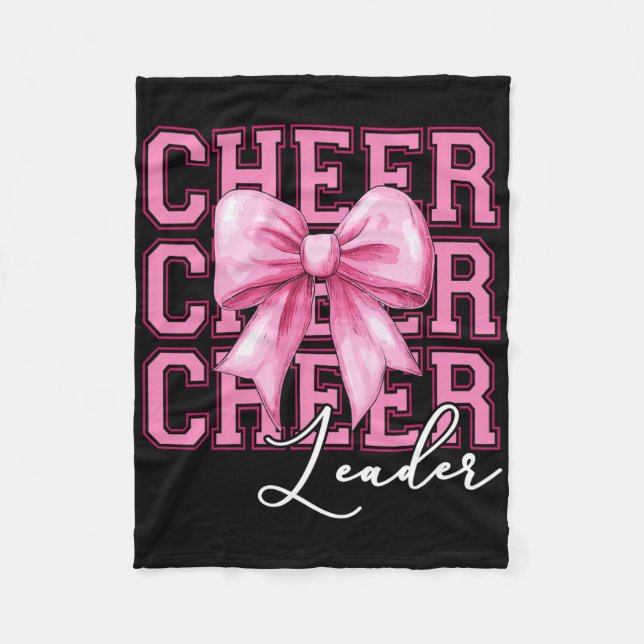 Cheerleader Coquette Bogen Retro Cheerleading Frau Fleecedecke (Vorderseite)