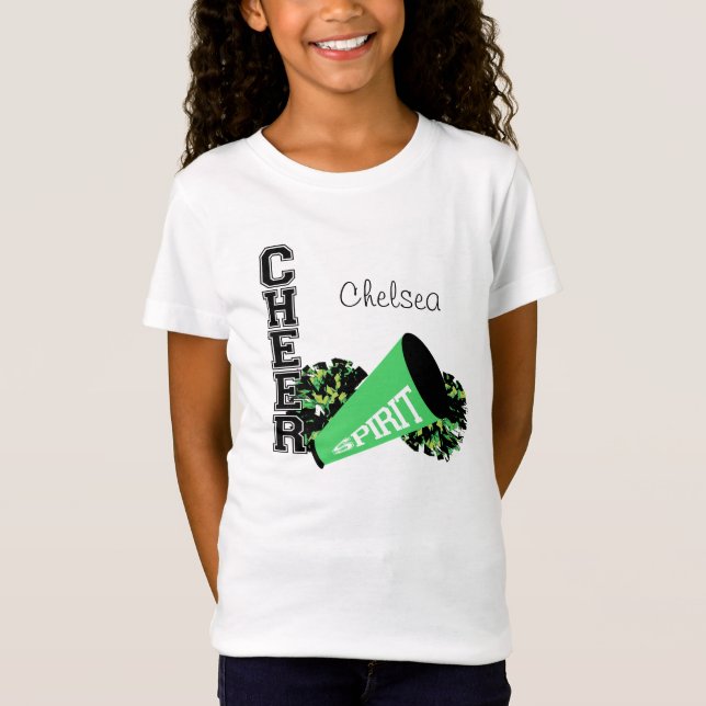 Cheerleader Customizable Green T-Shirt (Vorderseite)