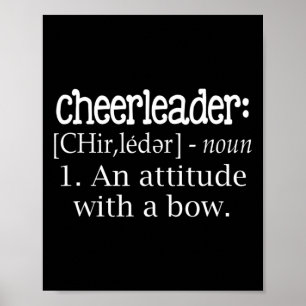 Cheerleader-Definition Eine Haltung mit einer Schl Poster