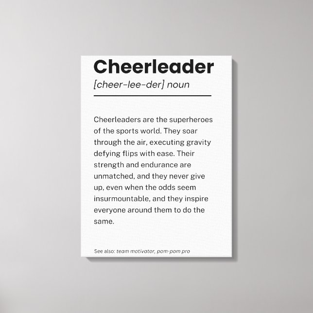 Cheerleader Definition, kreative Dekorationsgesche Leinwanddruck (Vorderseite)
