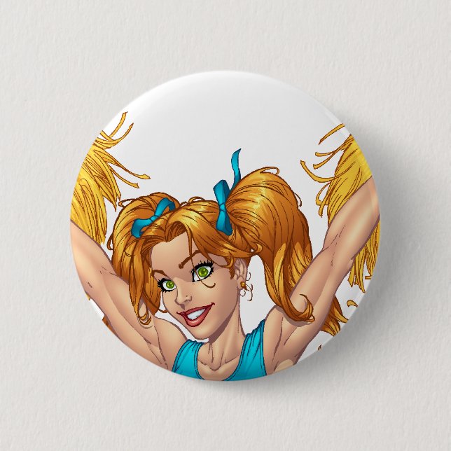 Cheerleader, die kundengerechtes Material Button (Vorderseite)