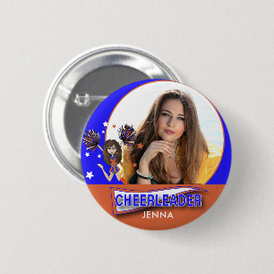 Cheerleader - DIY Foto - Blau und Orange Button