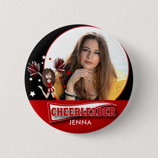 Cheerleader - DIY Foto - Rot Button (Vorderseite)