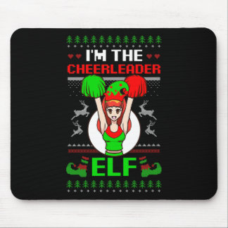 Cheerleader Elf Design Christmas Cheerleading Mousepad