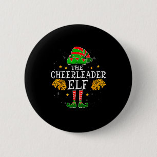 Cheerleader-Elf passendes Team Weihnachten Lustig  Button