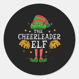 Cheerleader-Elf passendes Team Weihnachten Lustig  Runder Aufkleber