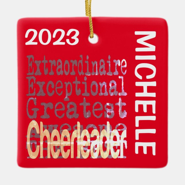 Cheerleader Extraordinaire CUSTOM Keramikornament (Vorderseite)