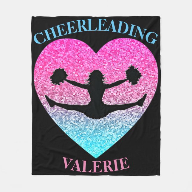 Cheerleader Fleece Blanket mit ihrem Namen (Vorderseite)