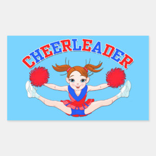 Cheerleader, fliegender Cheerleader Rechteckiger Aufkleber
