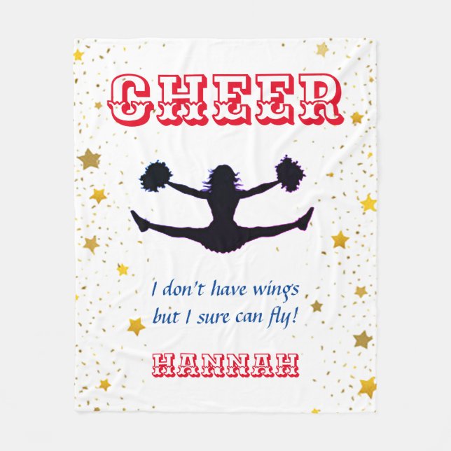 Cheerleader Flyer Gold Stars Fleece Blanket (Vorderseite)