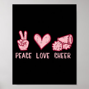 Cheerleader Frieden Liebe Cheer Cheerleading Fraue Poster