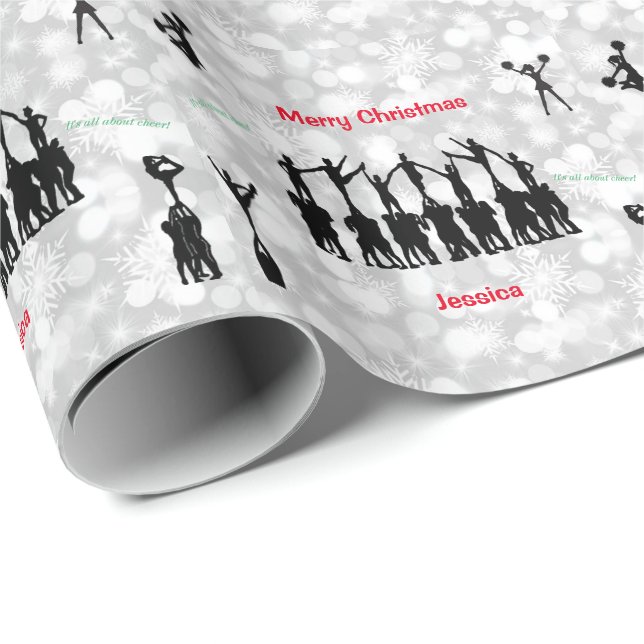 Cheerleader "Frohe Weihnachten" Packpapier (Rolleneckpunkt)