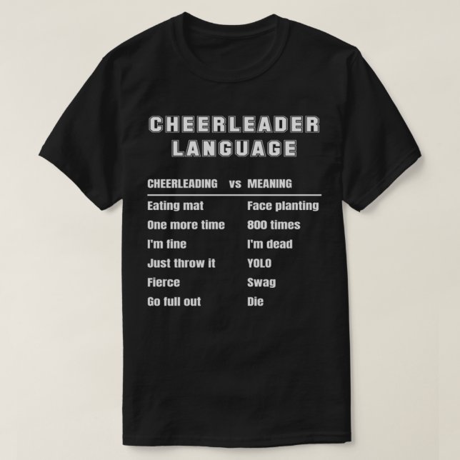Cheerleader Funny Cheerleader Language Cheerleadi T-Shirt (Design vorne)