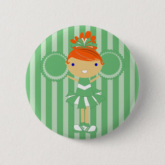 Cheerleader-Geburtstags-Party-Knopf KRW grüner Button