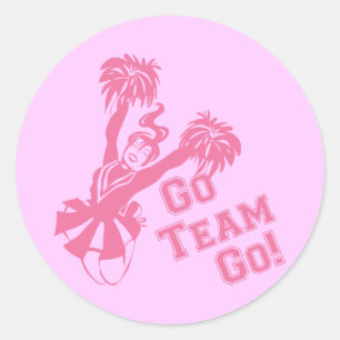 Cheerleader gehen Team Runder Aufkleber