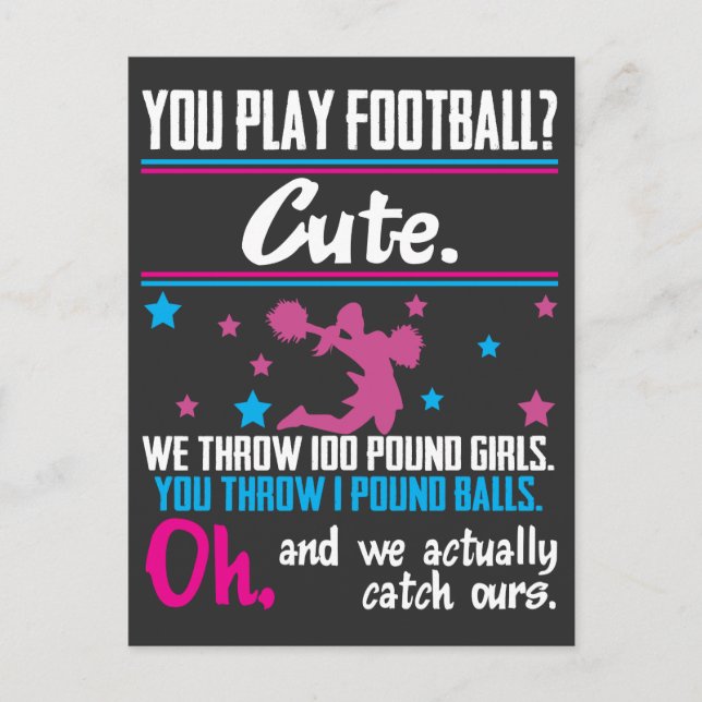 Cheerleader Gift You Play Football, das ist Niedli Postkarte (Vorderseite)