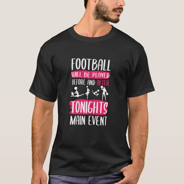 Cheerleader girl cheerleading Tonights main event T-Shirt (Vorderseite)