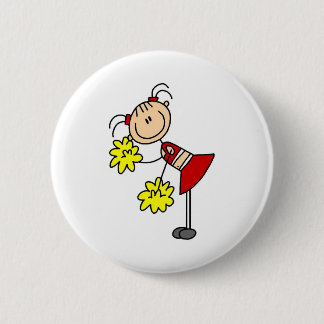 Cheerleader Girl Strichmännchen Button