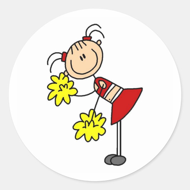 Cheerleader Girl Strichmännchen Sticker (Vorderseite)