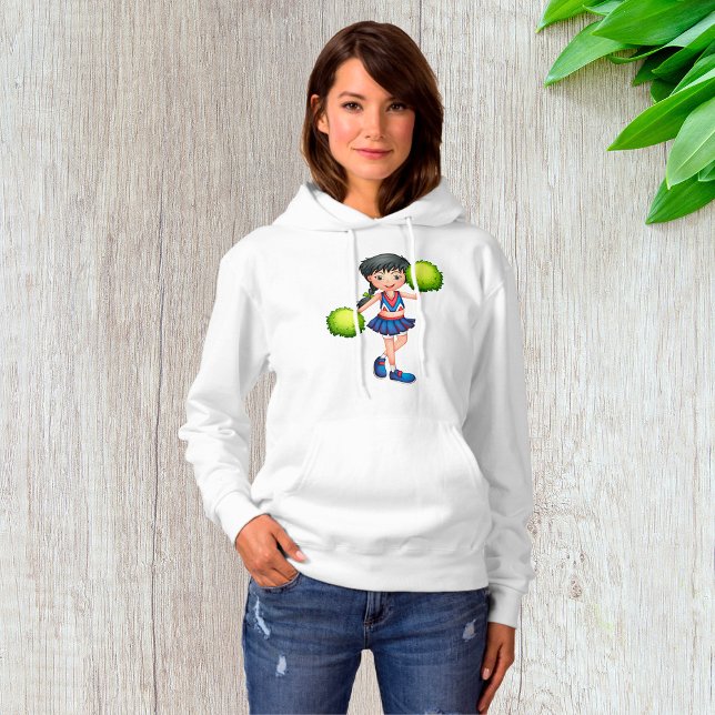 Cheerleader Girl with Pom Poms Fun Sports Spirit Hoodie (Von Creator hochgeladen)