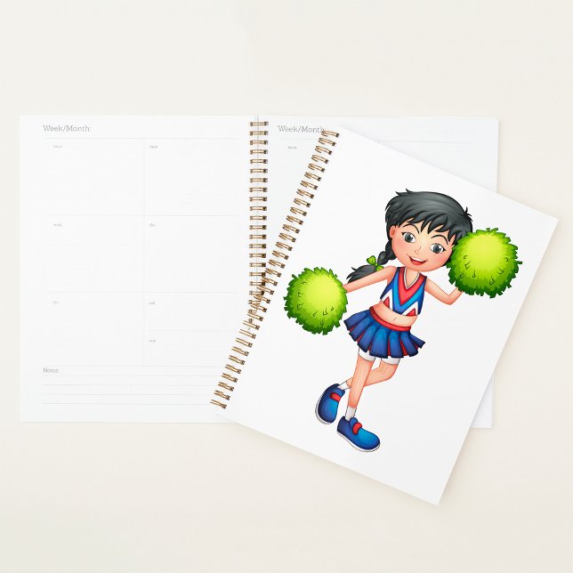 Cheerleader Girl with Pom Poms Fun Sports Spirit Planer (Von Creator hochgeladen)