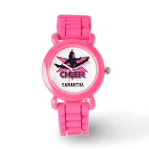 Cheerleader-Glitterarmbanduhr im Rosa Armbanduhr