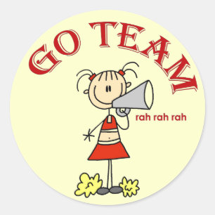 Cheerleader Go Team T-Shirts und Geschenke Runder Aufkleber