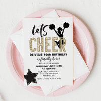 Cheerleader Gold und Black Cheer Geburtstag