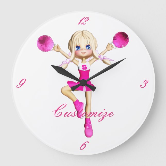 Cheerleader Gonna Cheer Thunder_Cove Große Wanduhr (Vorderseite)