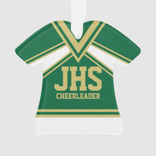 Cheerleader Green und Gold mit verschiedenen Buchs Ornament