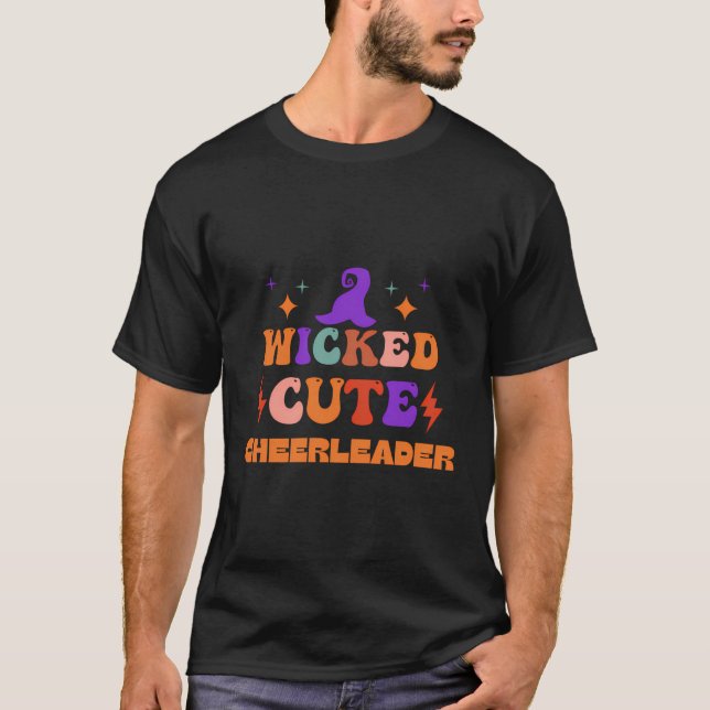 Cheerleader Halloween Kostüm Hexe H T-Shirt (Vorderseite)