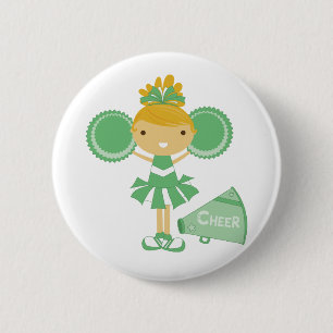 Cheerleader im Grün Button
