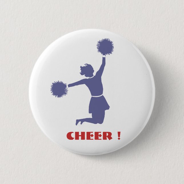 Cheerleader im Silhouette-Abzeichen-Knopf Button (Vorderseite)