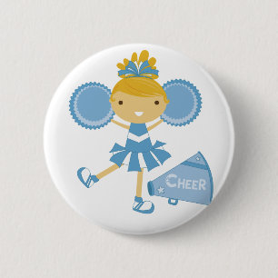 Cheerleader in Blue Button