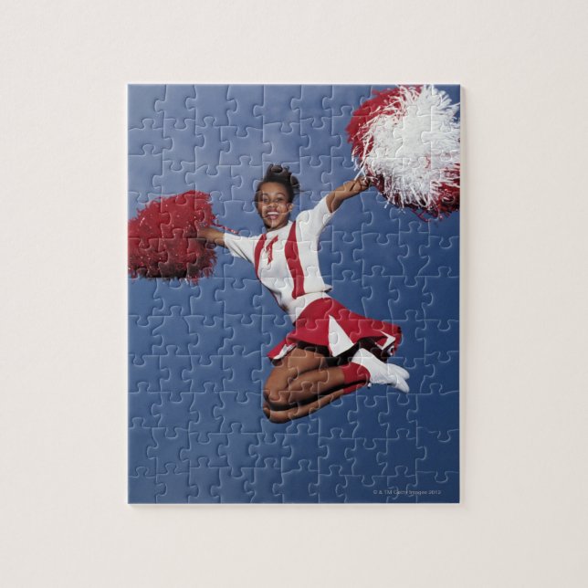 Cheerleader in der Luft Puzzle (Vertikal)