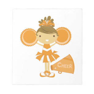 Cheerleader in der Orange Notizblock