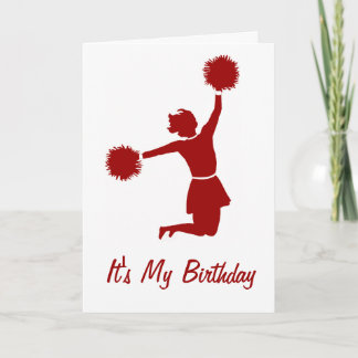Cheerleader in der Silhouette Geburtstagskarte Karte
