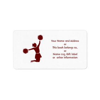 Cheerleader in der Silhouette Name und Anschrift Adressaufkleber