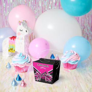 Cheerleader in Hot Pink, Weiß und Schwarz Geschenkschachtel