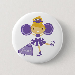 Cheerleader in Lila Button