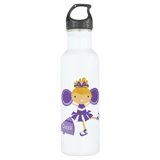Cheerleader in Lila Trinkflasche (Vorderseite)