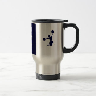 Cheerleader in Silhouette-springender Reise-Tasse Reisebecher