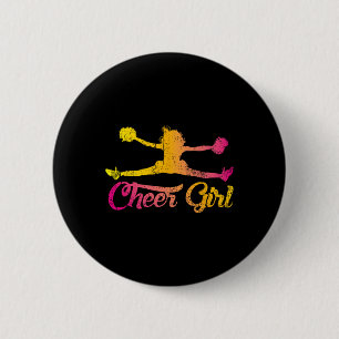 Cheerleader Jubel Mädchen Frauen Jubelnd Bunt Ch Button