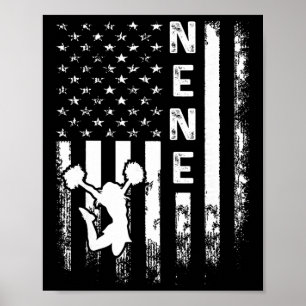 Cheerleader Jubel Nene Amerika Flagge Vintage Weih Poster